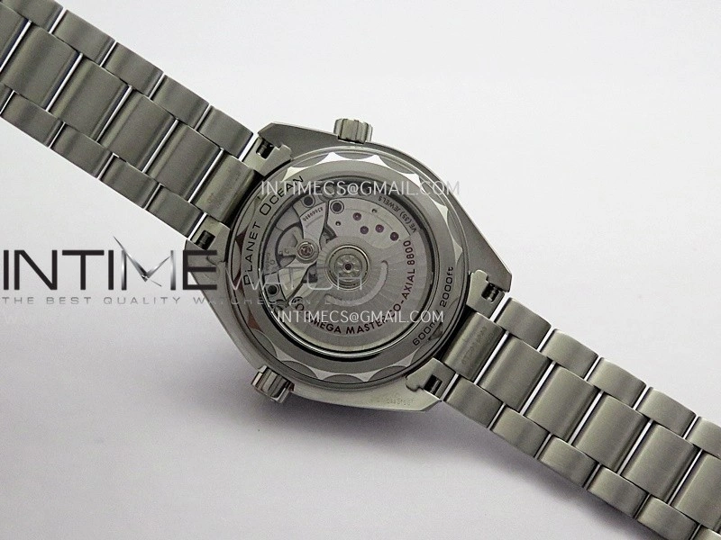 Planet Ocean 39.5mm Black Ceramic Bezel SS V4 VSF 1:1 Best Edition Black Dial On SS Bracelet Super Clone Asian 8800